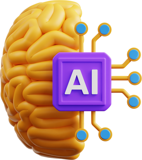 3D Artificial Intelligence Brain Illustration